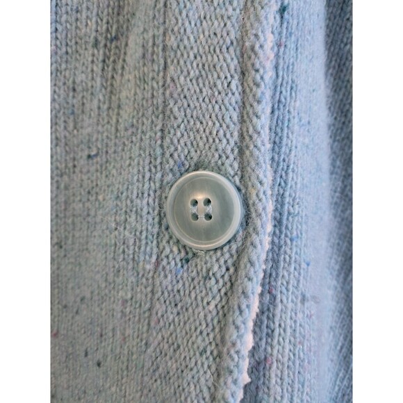 LL Bean Vest Womens Large Blue Sherpa Lined Lambswool Blend Button Hoodie - Picture 6 of 11